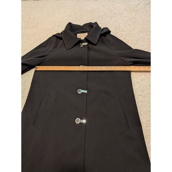 Michael Kors Rain Trench Coat Chrome Latch Closure Detachable Hood Size Medium - Picture 7 of 11